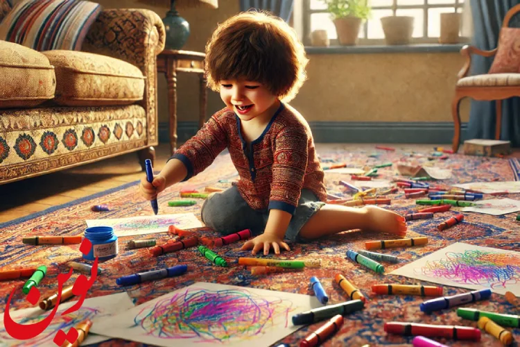 پاک کردن مداد شمعی و ماژیک از روی فرش